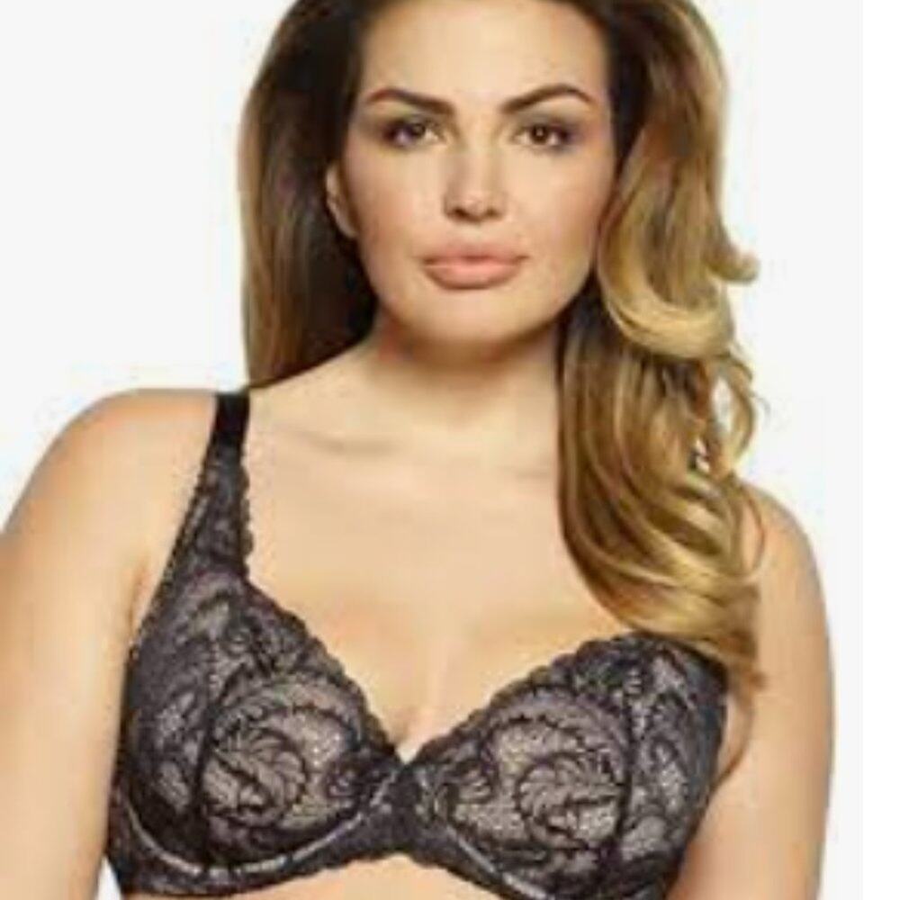 NWT PARAMOUR Felina LouLou Black Lace Unlined Underwire Bra 34D